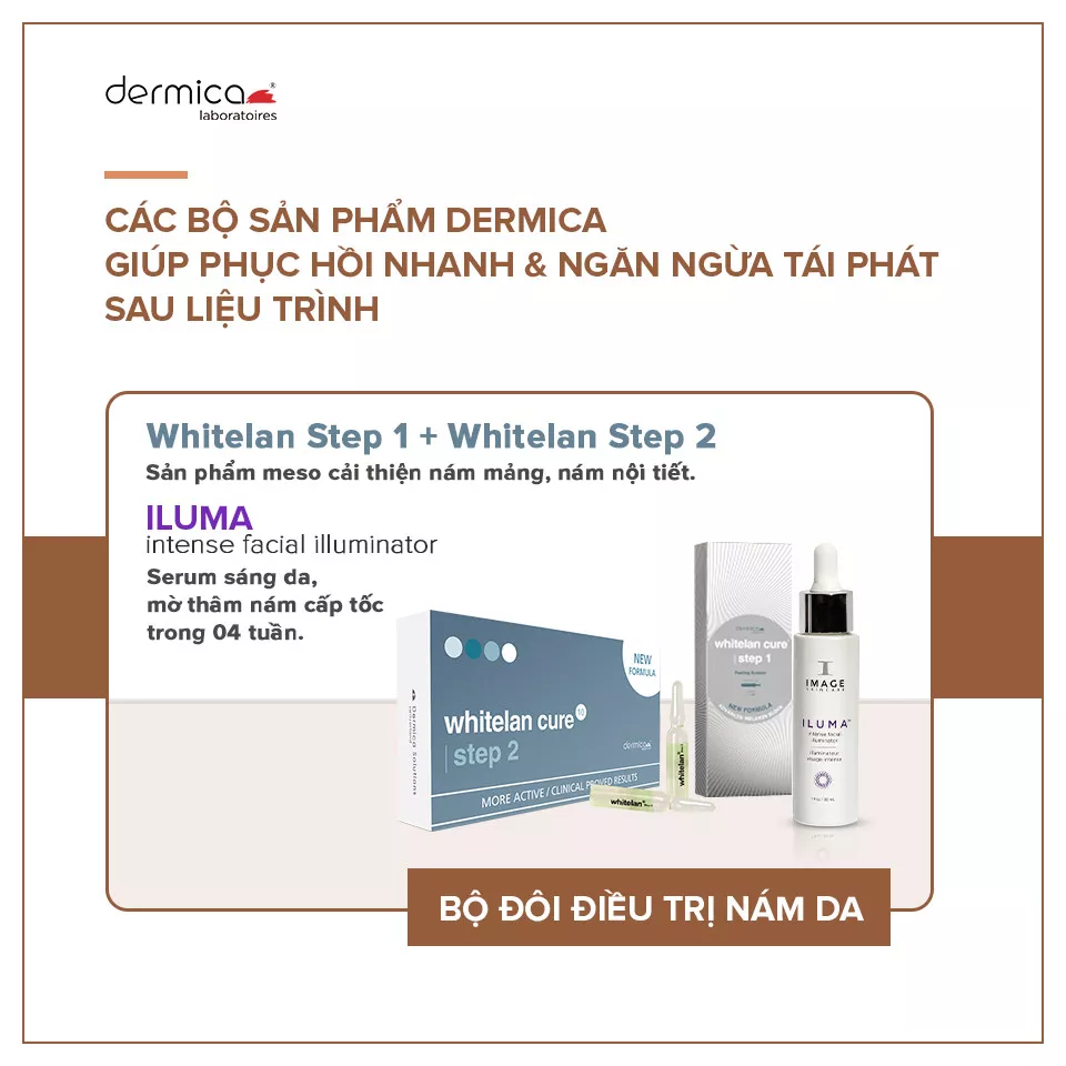 Bộ đôi 3: Sản phẩm dành cho điều trị nám, cải thiện màu da Whitelan Step 1 + Whitelan Step 2 + Iluma Intense Facial Illuminator